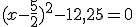 (x-\frac{5}{2})^2 -12,25 =0